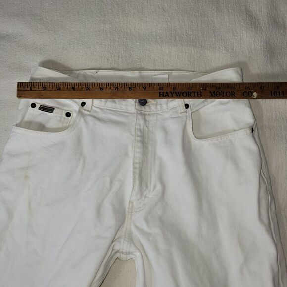 Vtg Calvin Klein Jeans Mens Size 34X30 White Denim Pants Preppy Retro Workwear - Picture 13 of 16